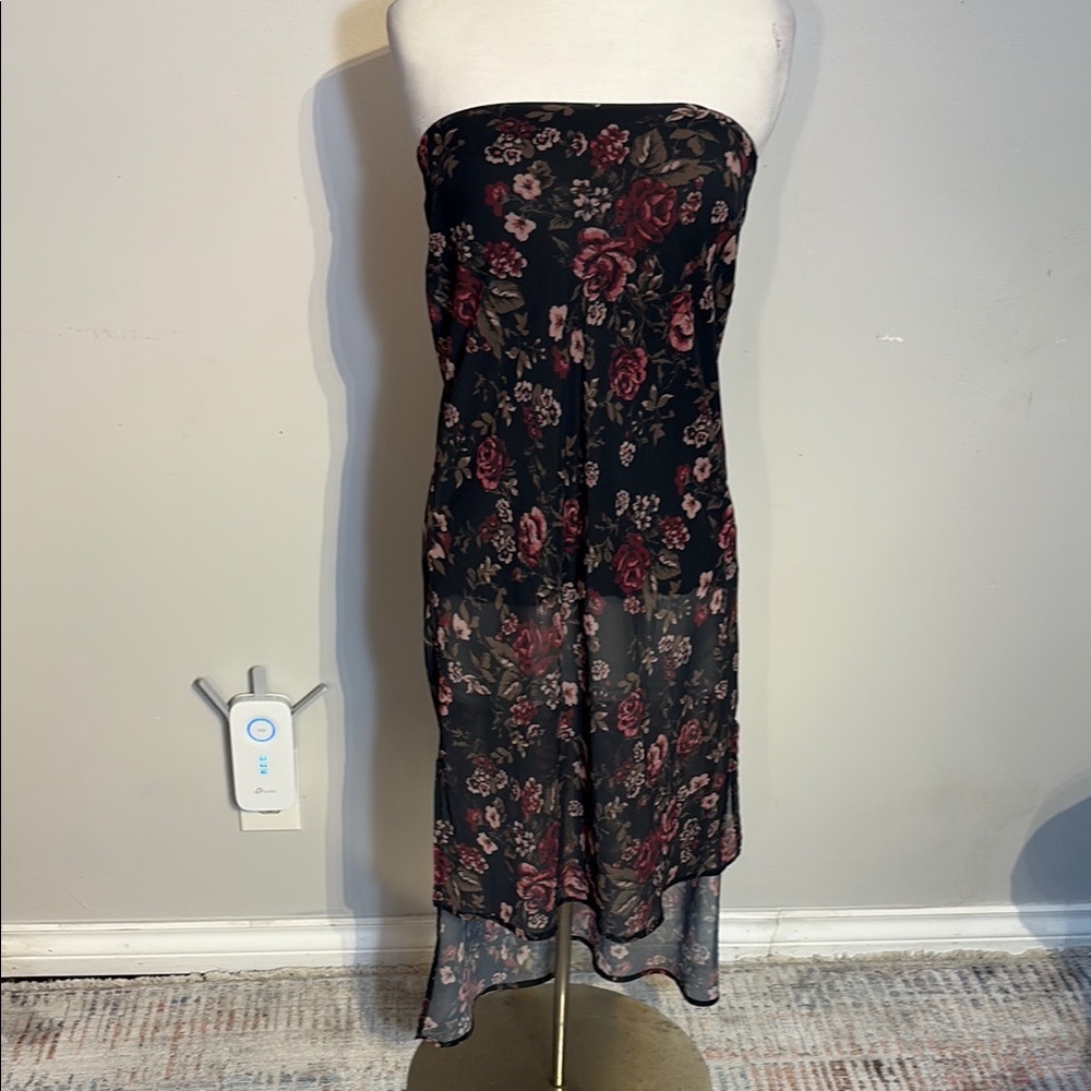 Free People strapless long tunic top small
